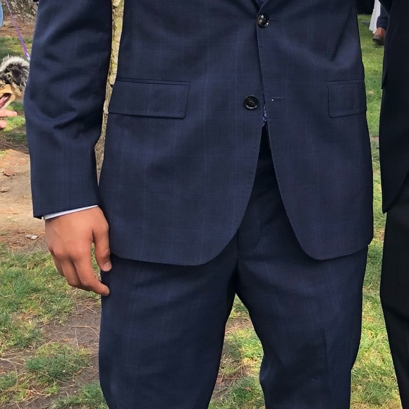 Ted Baker London Jay CT Trim Fit wool suit. Navy Blue. Jacket 38R, pants 31R. - Picture 5 of 6